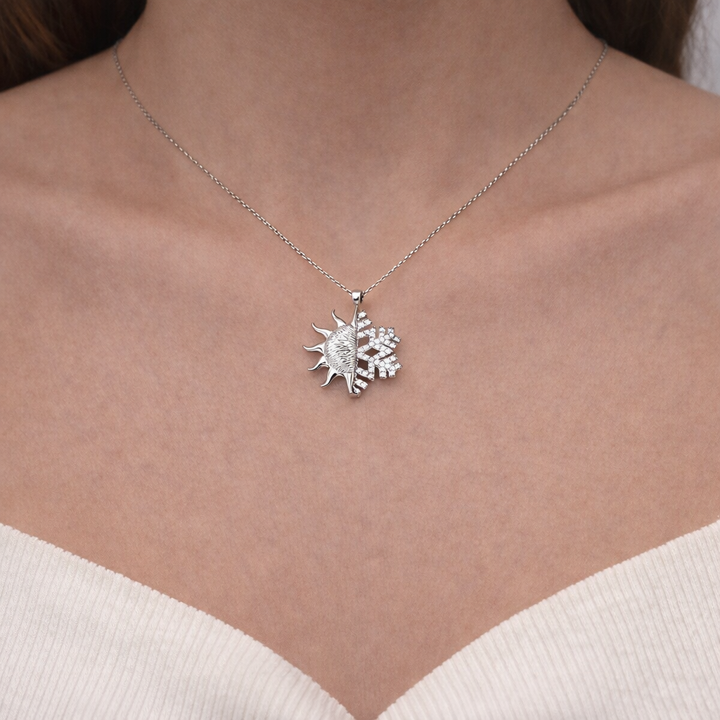 LUMEN • Sun & Snowflake Kolye 925 Gümüş