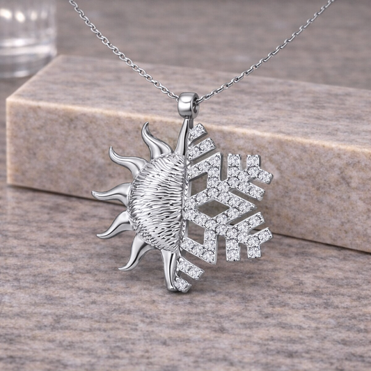 LUMEN • Sun & Snowflake Kolye 925 Gümüş